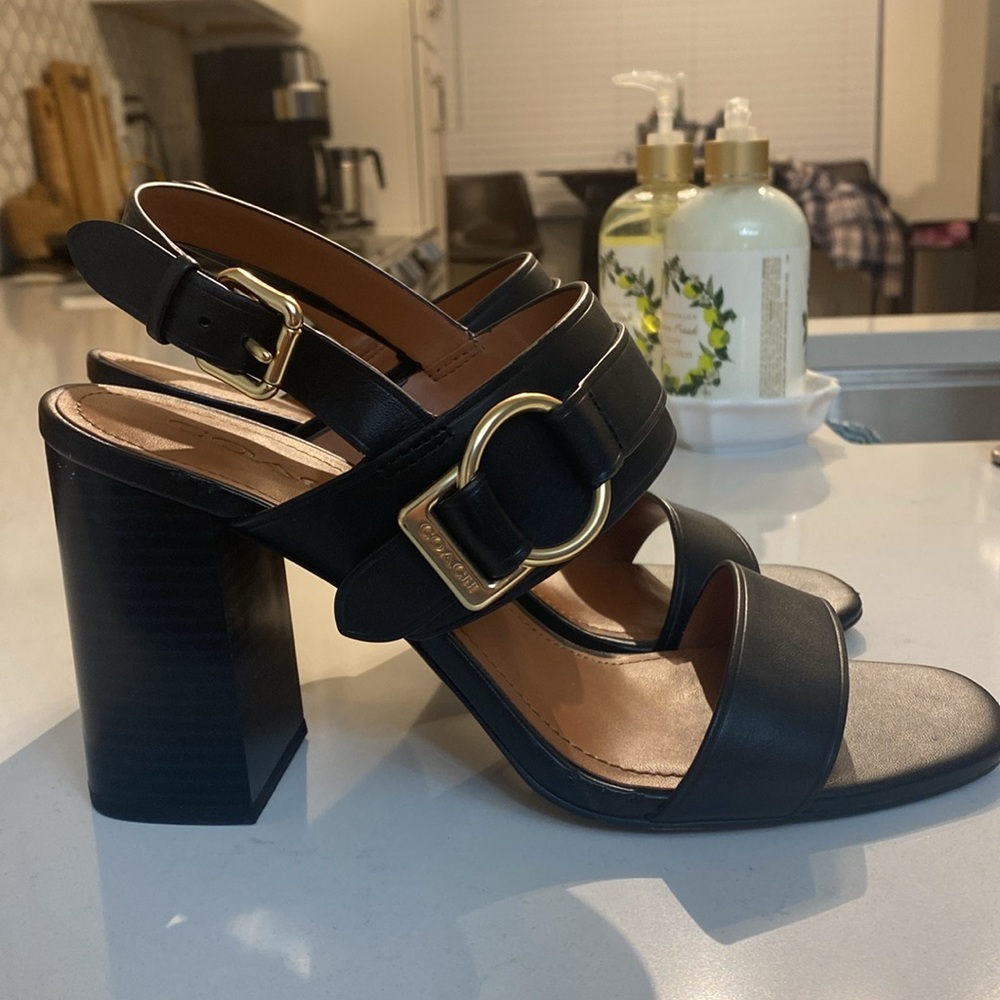 Coach Mabel Black Sandal